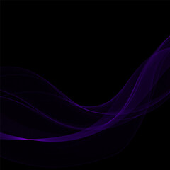 Leinwandbilder - Abstract purple smoke wave on black background. Eps 10