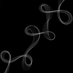 Leinwandbilder - Smoky abstract wave on a black background. Vector design element. Eps 10