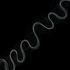 Leinwandbilder - Elegant white lines, smooth wavy patterns on a black background. Eps 10