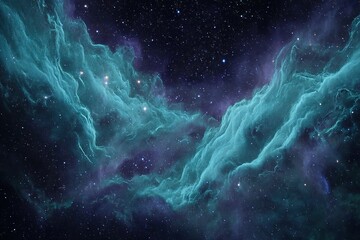 Poster - Stunning view of a vibrant cosmic nebula illuminated by distant stars