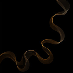 Leinwandbilder - Gold wave on a black background. Abstract vector pattern. Eps 10