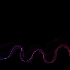 Leinwandbilder - Color Smoky abstract wave on a black background. Vector design element. Eps 10