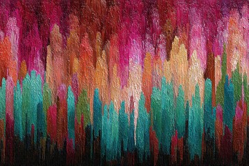 Poster - Colorful abstract painting showcasing vibrant brush strokes blending in a modern art style