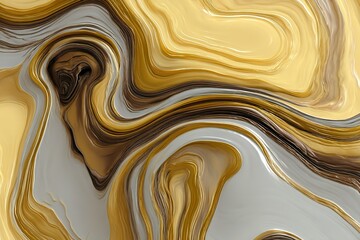 Poster - Swirling abstract pattern with golden tones and smooth curves in a modern design