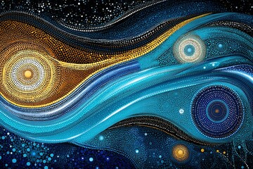 Poster - Colorful abstract artwork showcasing swirling patterns and vibrant hues in a cosmic theme