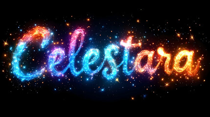Poster - Glowing colorful text design illustration