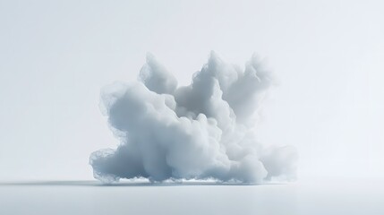Poster - Abstract 3D render of a fluffy, white cloud formation against a minimalist light grey background.  Perfect for design or conceptual projects.