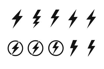 Poster - Various lightning bolt designs and symbols showcasing a creative array of black icons and patterns
