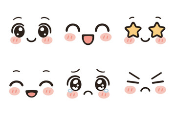 Poster - Emojis displaying a range of emotions including happiness, surprise, sadness, and frustration in a colorful style