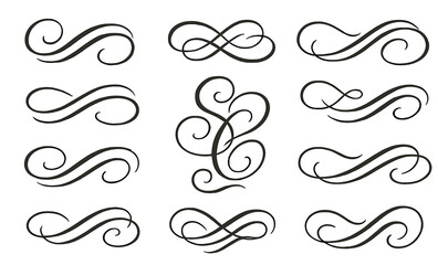 Aufkleber - elegant decorative swirls and flourishes suitable for various artistic and design projects
