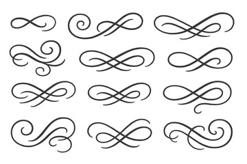 Poster - Elegant decorative swirls and flourishes for design projects and creative expressions
