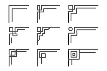 Poster - Geometric design showcasing various line patterns in a grid format with a modern aesthetic and minimalistic style