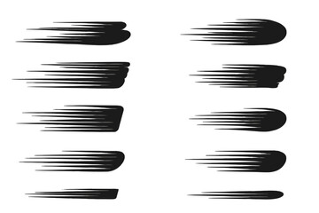 Poster - Dynamic black streaks representing motion and energy in a minimalist design