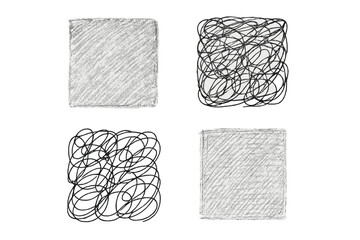 Poster - Abstract sketches of different textures and patterns on a plain background