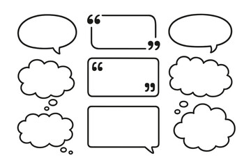 Poster - Creative blank speech and thought bubble designs for brainstorming and dialogue in various projects