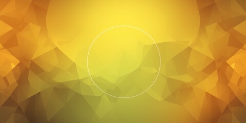 Poster - Abstract yellow and orange background with geometric shapes and a faint circle in center