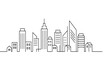 © icon_art - Outline of a modern city skyline showcasing various building designs during daylight
