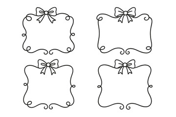 Poster - Decorative frames with bows for crafting projects or invitations at any time of year