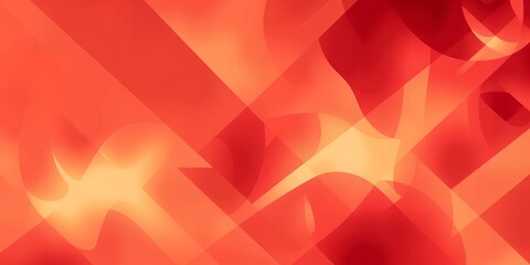 Poster - abstract orange and red background with overlapping shapes and soft light effects design