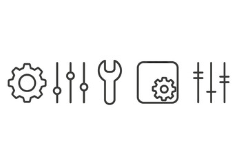 Poster - Tools and Settings Icons Representing Technology and Engineering Adjustments in Simple Design
