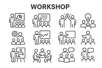 Poster - Workshop activities showcasing diverse learning and collaboration in a creative environment
