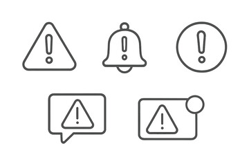 Poster - Warning symbols displayed in various shapes illustrating caution messages and alerts in a modern design setting