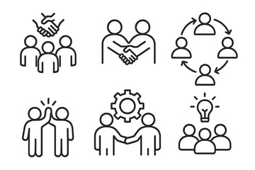 Poster - Team collaboration symbols convey unity and cooperation in workplace settings