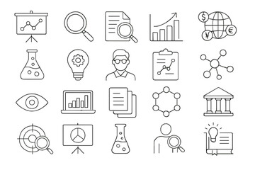 Aufkleber - Visual representation of business analysis and research tools used for data evaluation and decision making in a corporate environment