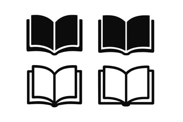 Poster - Variations of open books in simple black and white design showcasing diverse styles and layouts for artistic inspiration