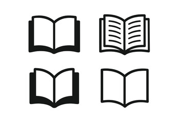 Poster - Simple book icons in various styles representing reading and education activities