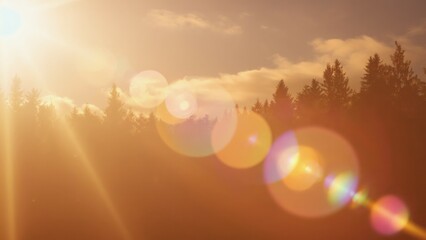 Poster - soft focus background with glowing warm orbs and gentle flare dreamy bokeh, su
