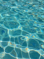 Poster - Shimmering light reflections on rippled swimming pool surface Summery mood, br
