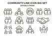 © icon_art - Community line icon big set showcasing diverse group activities and relationships in a simplistic design for clear representation