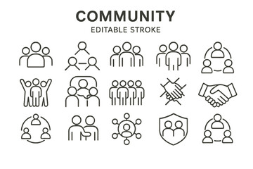 Poster - Community symbols representing connection, support, and collaboration among diverse groups in modern society
