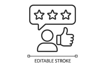 Poster - Rating system for customer feedback featuring stars and thumbs up symbol in a simple design