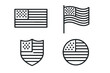 © icon_art - Various simplified designs of the United States flag displayed in different formats and shapes