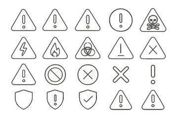 Poster - Collection of warning icons depicting various hazards and precautions for safety awareness and hazard identification