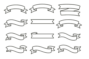 Poster - Variety of blank decorative ribbon designs for creative projects and invitations