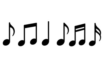 Poster - Musical notes arranged in a sequence showcasing rhythm and melody in a minimalist style