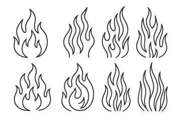 Poster - Variety of flame designs showcasing different styles and shapes for creative projects and designs