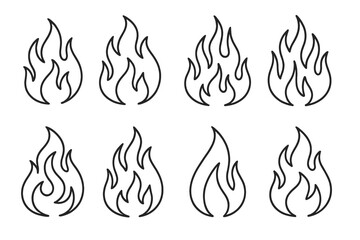 Poster - Unique collection of flame icons showcasing various designs suitable for creative projects and designs