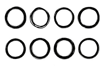 Poster - Series of black circle illustrations showing varying thickness and shapes in a creative design layout