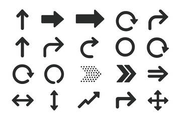Poster - Collection of directional arrows and navigation symbols for user interface design and graphic applications