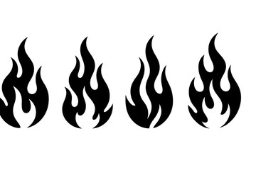 Poster - Abstract flame illustrations create a dynamic and energetic visual for design and branding purposes in a clean style