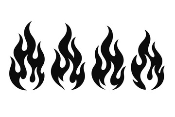 Poster - Flame designs representing fire in various shapes and sizes perfect for creative projects and artistic expressions