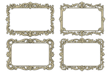 Poster - Ornate decorative frames with intricate designs suitable for artwork or photographs in various shapes and sizes