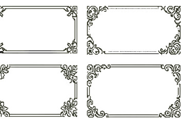 Aufkleber - decorative border designs for invitations and announcements featuring floral elements and intricate 