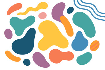 Poster - Colorful abstract shapes create a vibrant design in a creative artistic layout on a white background