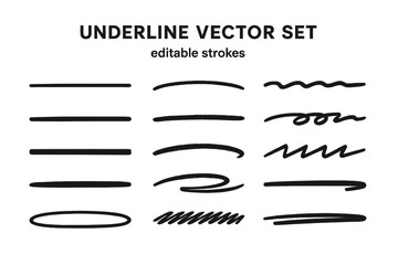 Poster - Various styles of underline vector designs suitable for graphic design projects and text emphasis