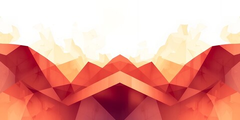 Poster - abstract polygonal design featuring shades of red orange and white with symmetrical shapes